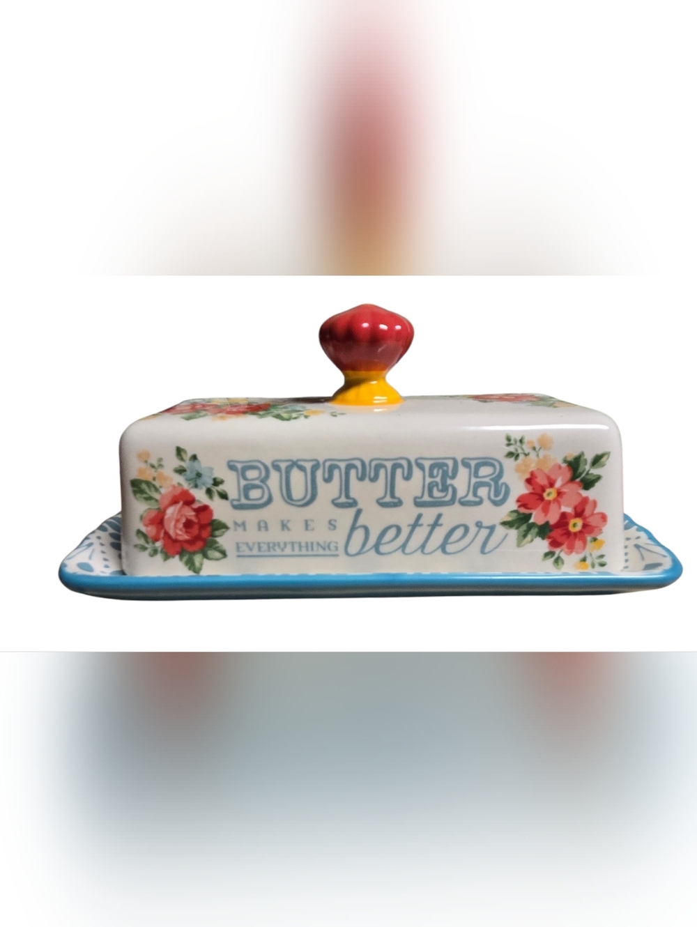 The Pioneer Woman by Ree Drummond durable stoneware floral   Butter Dish - Picture 4 of 6
